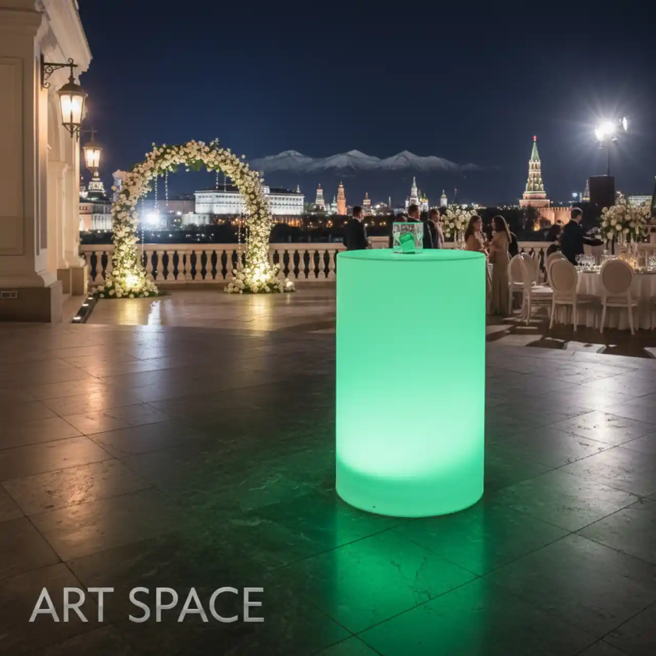 Столы коктейльные светящиеся БОЧКА LED RGBW подсветка. Время работы аккумулятора от 5 до 12 часов в зависимости от выбранных режимов и настройки яркости.