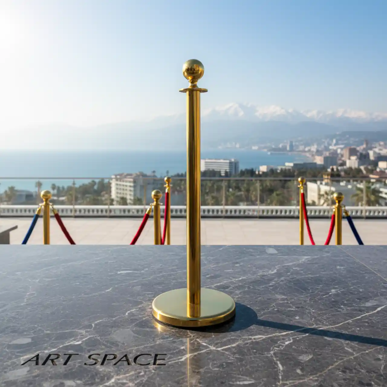 Стойки ограждения (столбики) ЗОЛОТЫЕ для каната