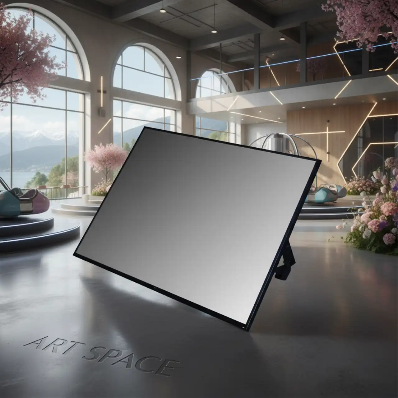 TV экраны 55 дюймов на напольных стойках