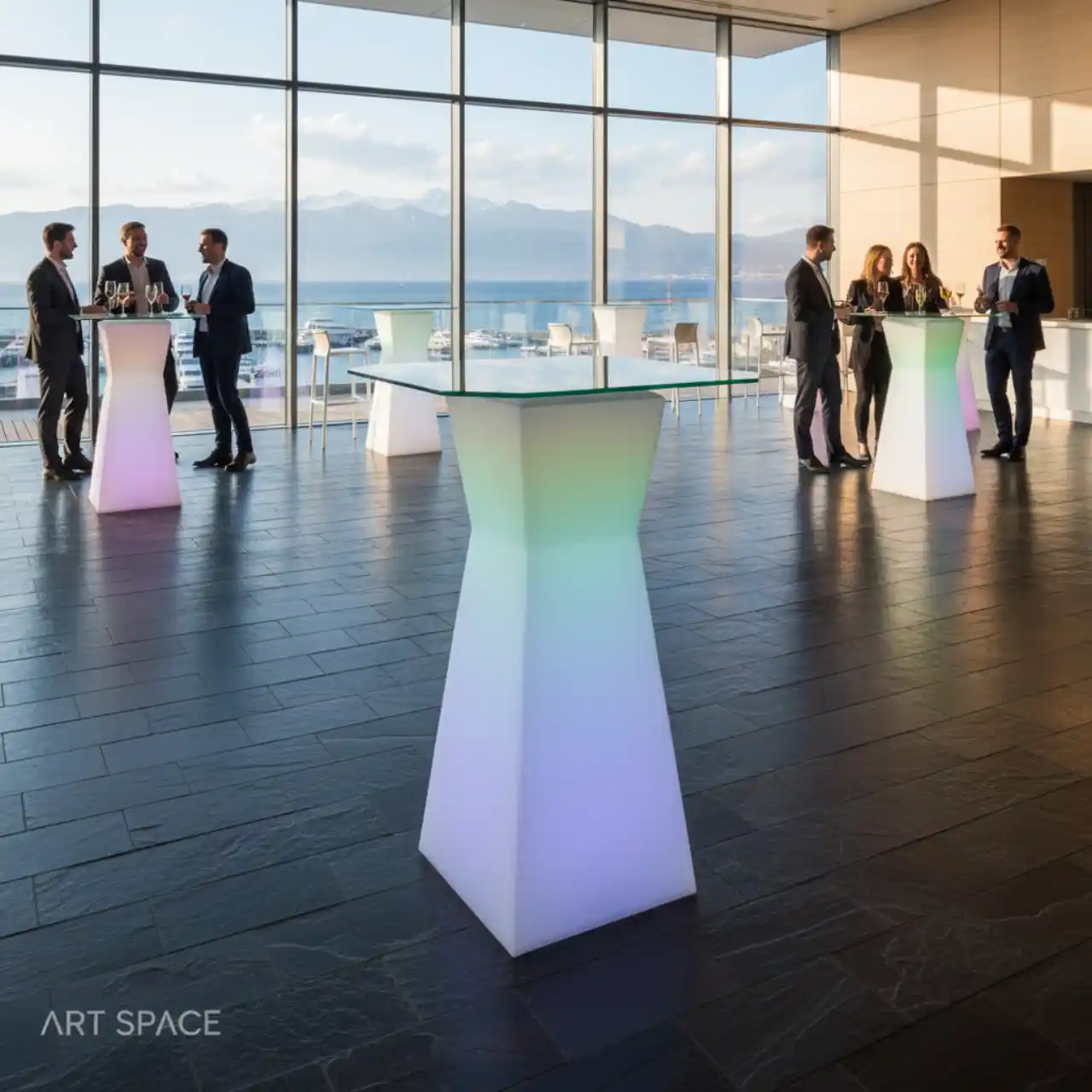 Столы коктейльные светящиеся ПРИСМА LED RGBW подсветка