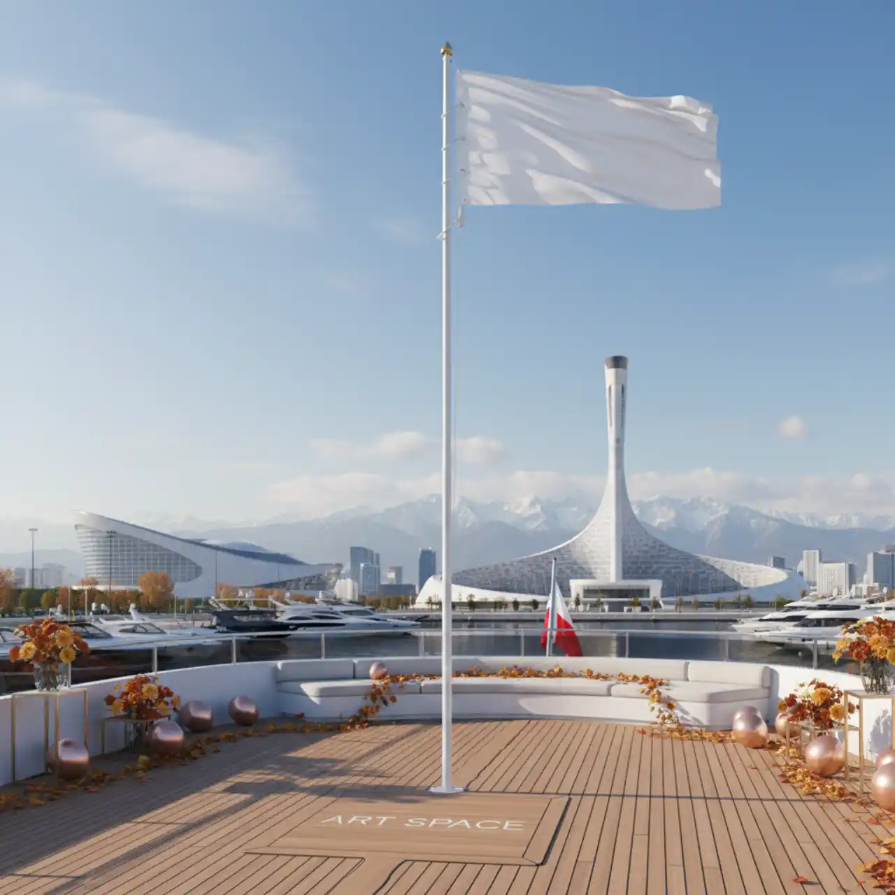 Флагштоки стационарные высотой 8 м.