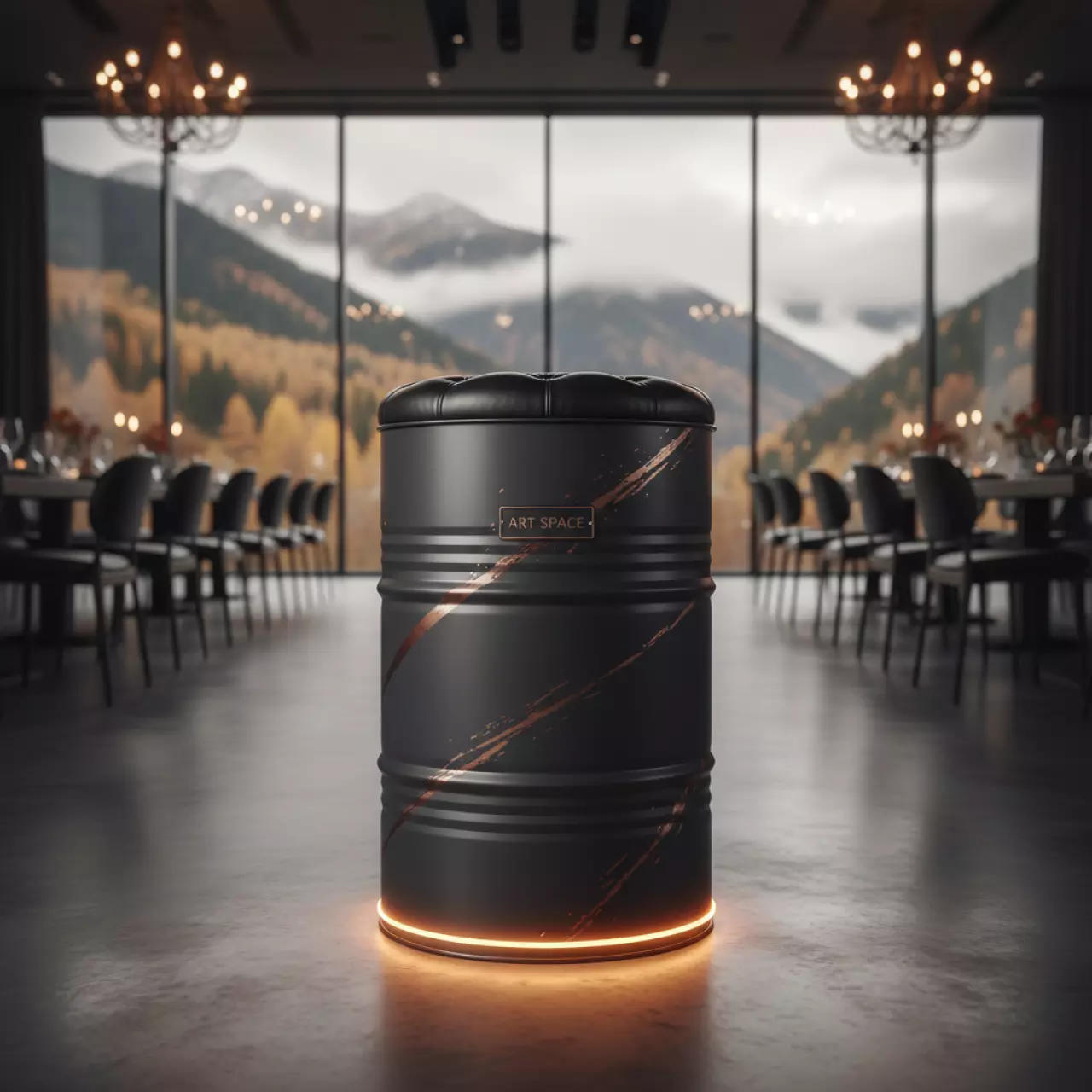 Аренда Барный стул бочка с LED подсветкой на курорте «Газпром» (Альпика) — ART SPACE