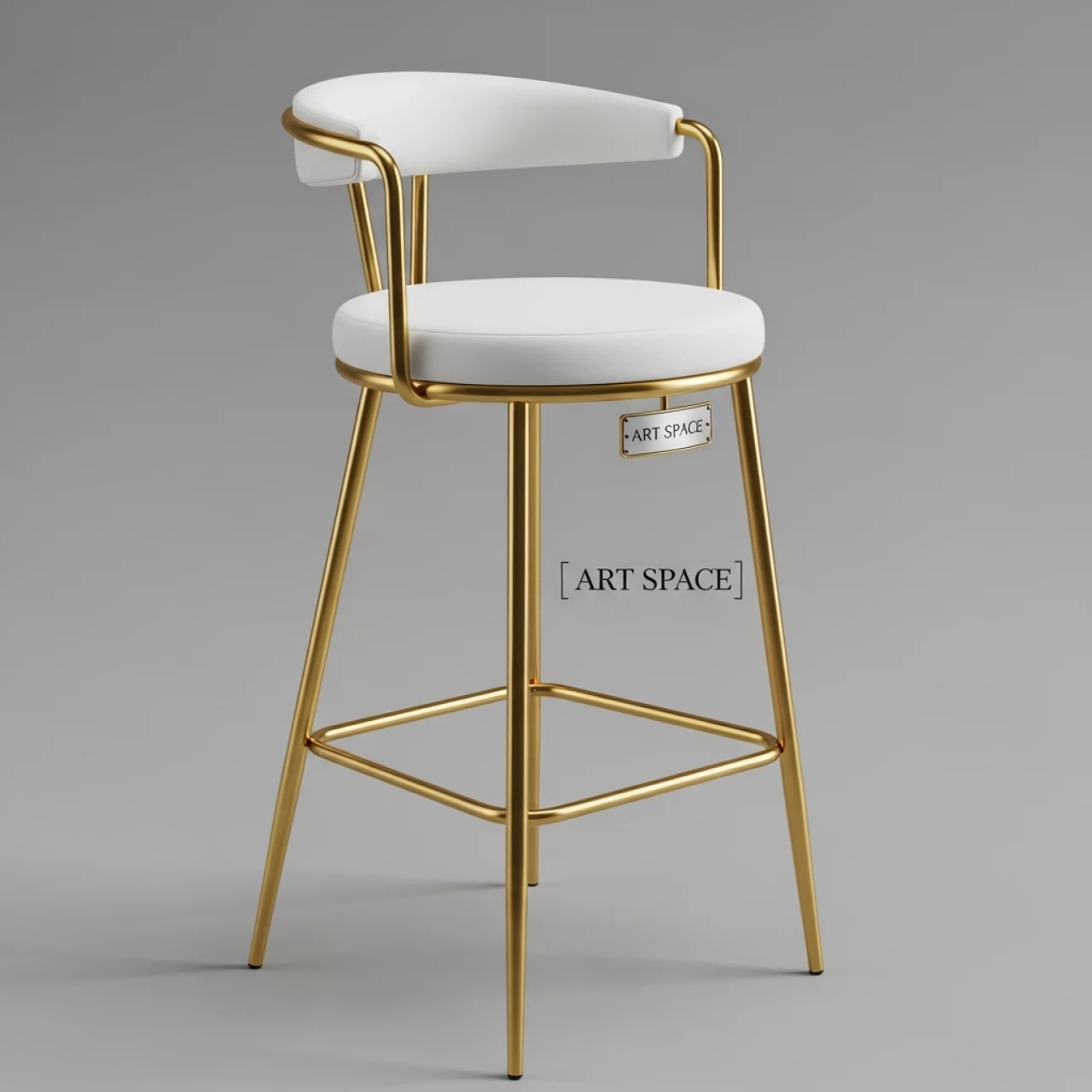 Аренда Барный стул золотой с белой сидушкой Austin white в Panorama by Mercure — ART SPACE