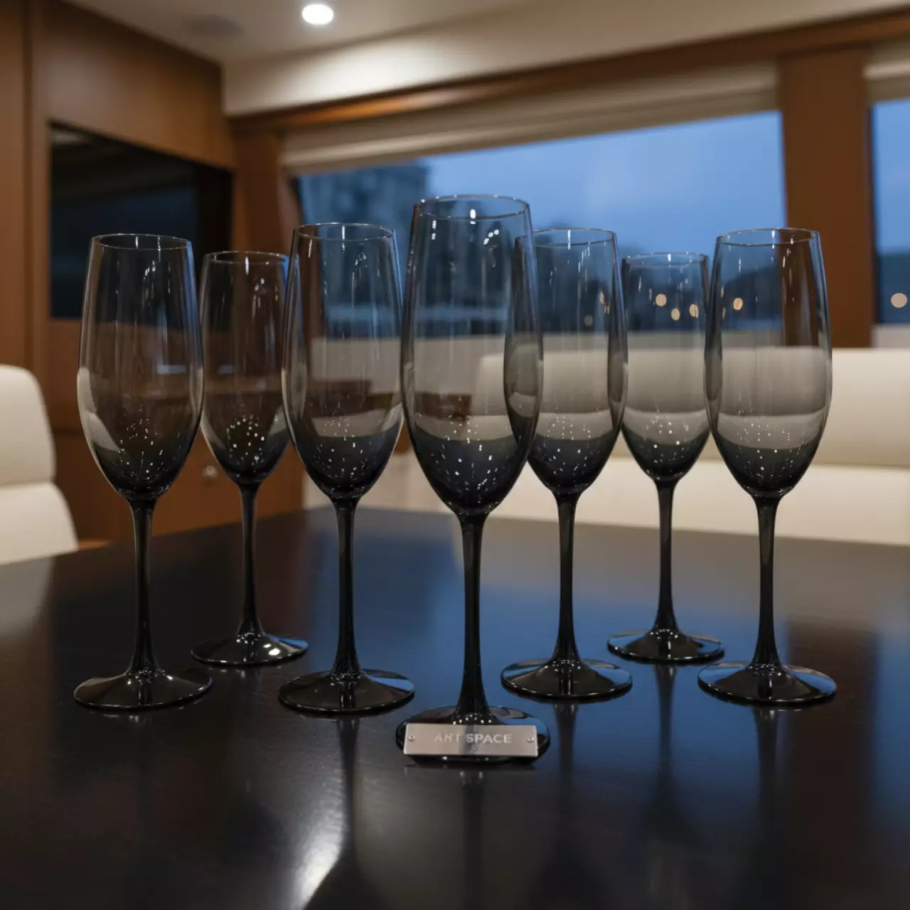 Аренда Бокал черный БЕНУАР флюте на VIP-яхте (Имеретинский порт) — ART SPACE