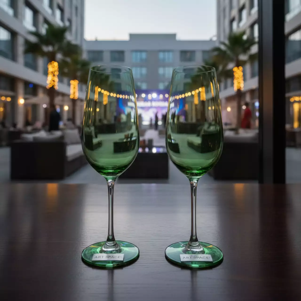 Аренда Бокалы зеленые МЮССЕ с флюте набор из 2 в Courtyard by Marriott Sochi — ART SPACE