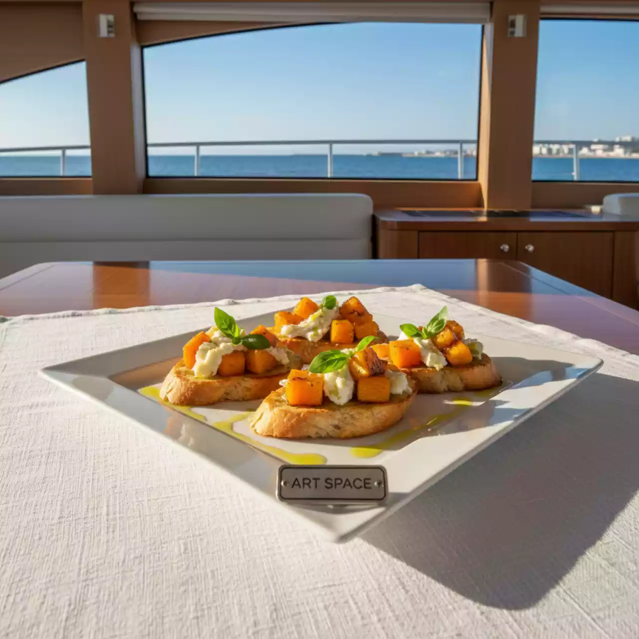 Аренда Брускетта с тыквой на VIP теплоходе (Морпорт Сочи) — ART SPACE