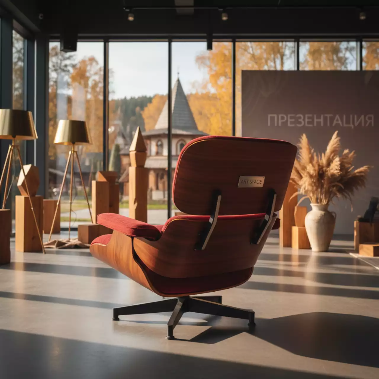 Аренда Чехол Е 07 на стул Eames красный