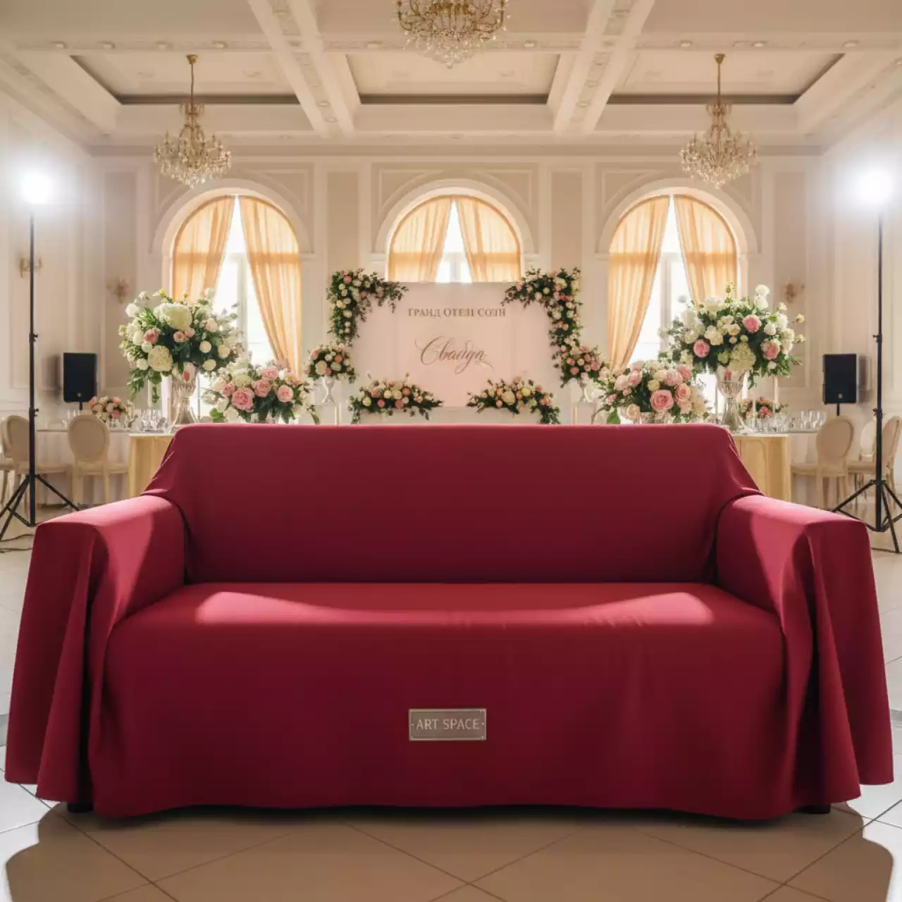 Аренда Чехол на диван Модест красный в Гранд Отель Сочи — ART SPACE