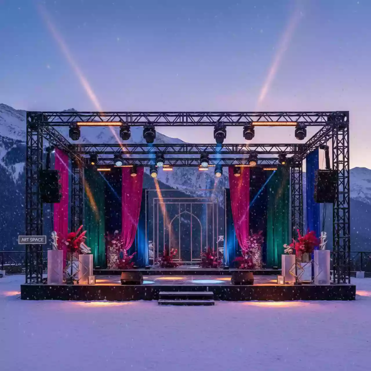 Аренда Декор свадебный минималистичный яркий в Rixos Krasnaya Polyana — ART SPACE