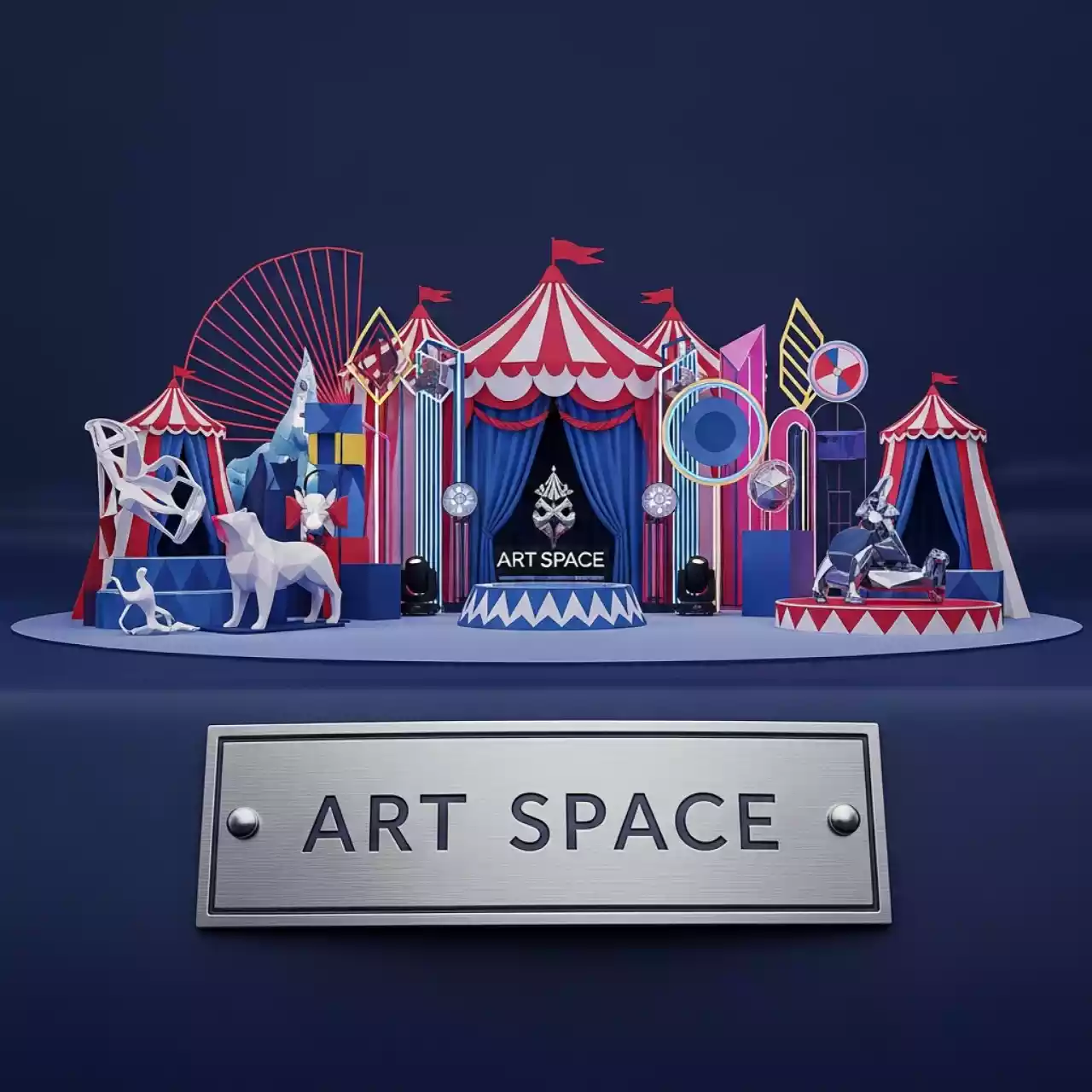 Аренда Декорации на детский праздник в стиле цирк на VIP теплоходе (Морпорт Сочи) — ART SPACE