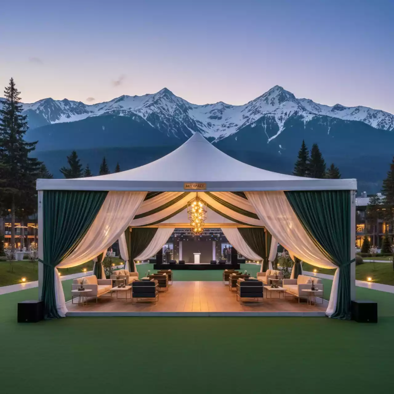 Аренда Декорирование тентовых конструкций в Green Flow Hotel — ART SPACE