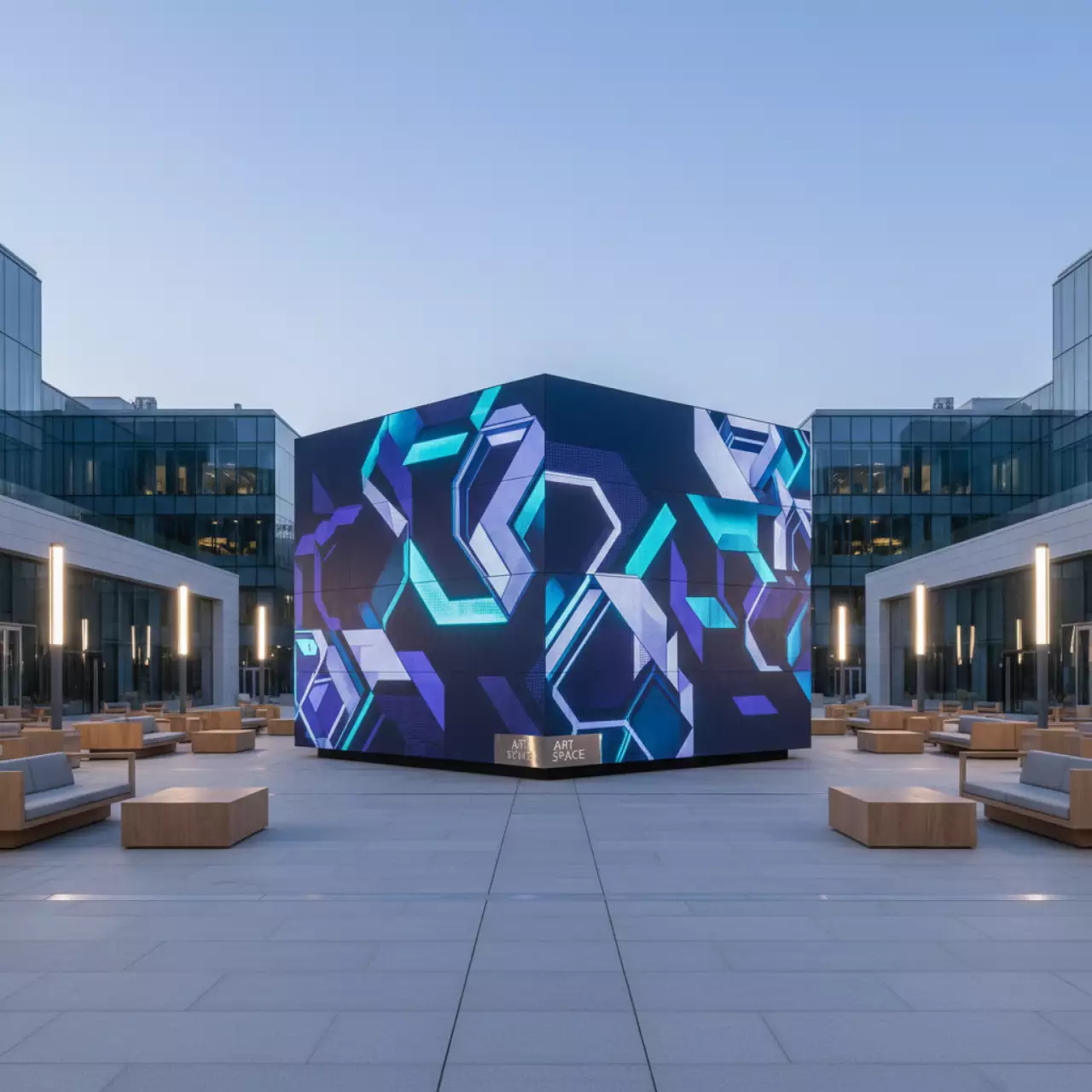 Аренда Дисплей светодиодный объемный на Медальной площади — ART SPACE