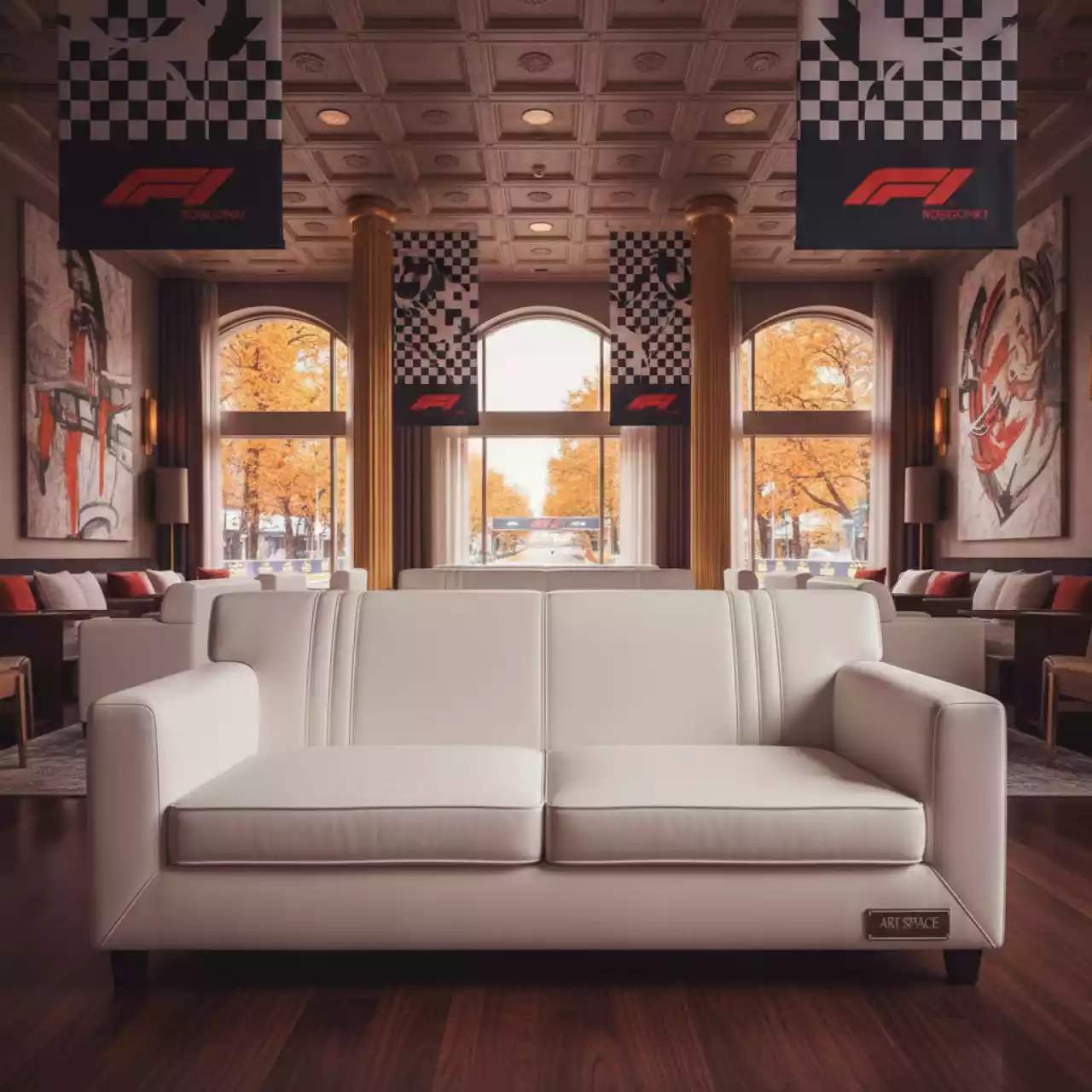 Аренда Диван петрополи белый в Гранд Отель Сочи — ART SPACE