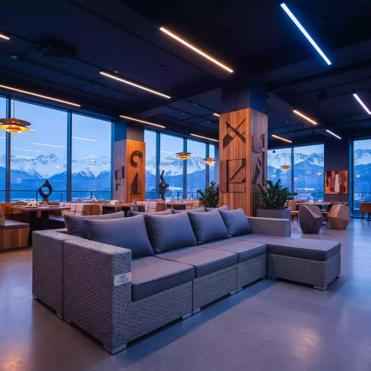 Аренда Диван трансформер Violetta в ресторане «Высота 5642» — ART SPACE