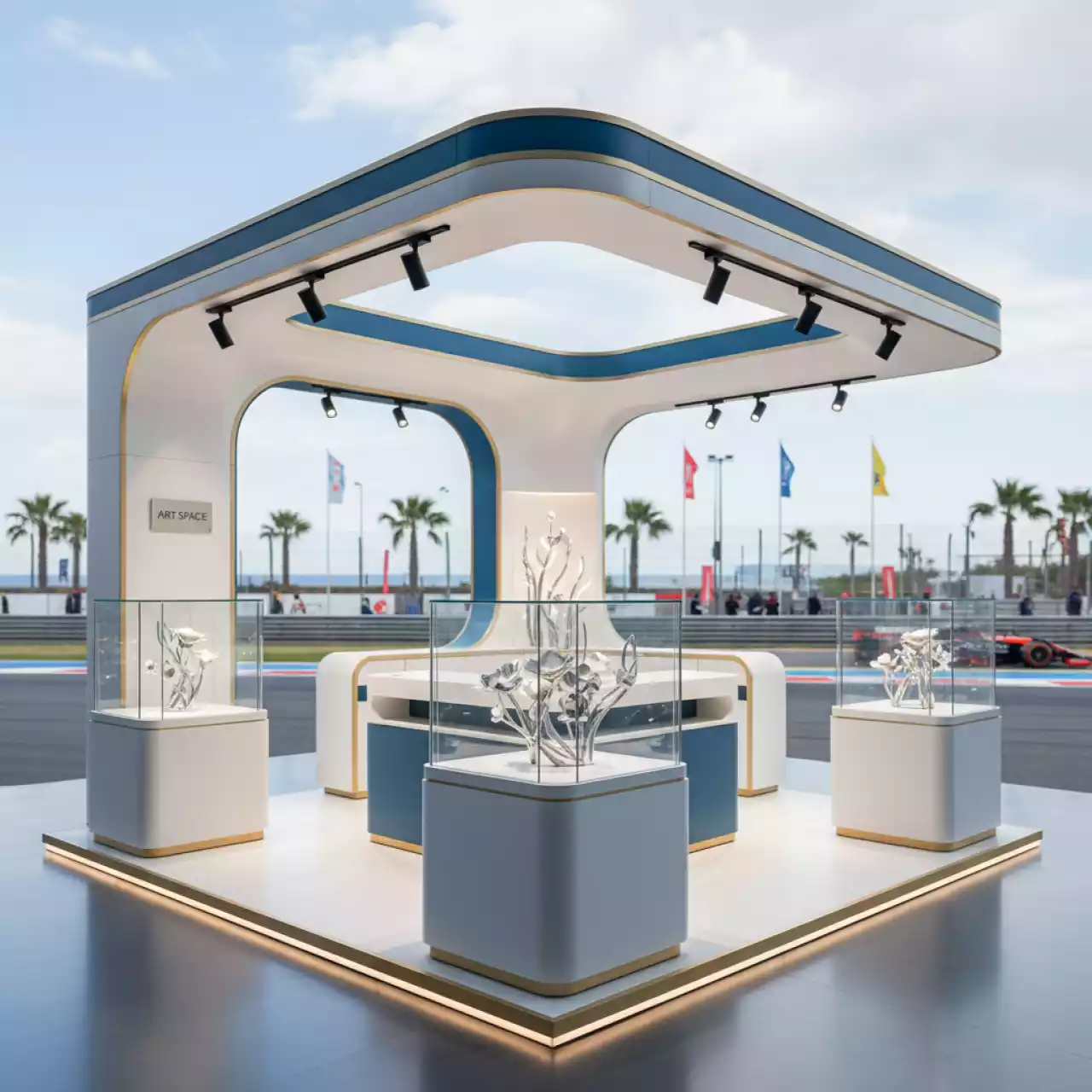 Аренда Дизайн проект ювелирного торгового островка Sapunkova на Сочи Автодроме — ART SPACE
