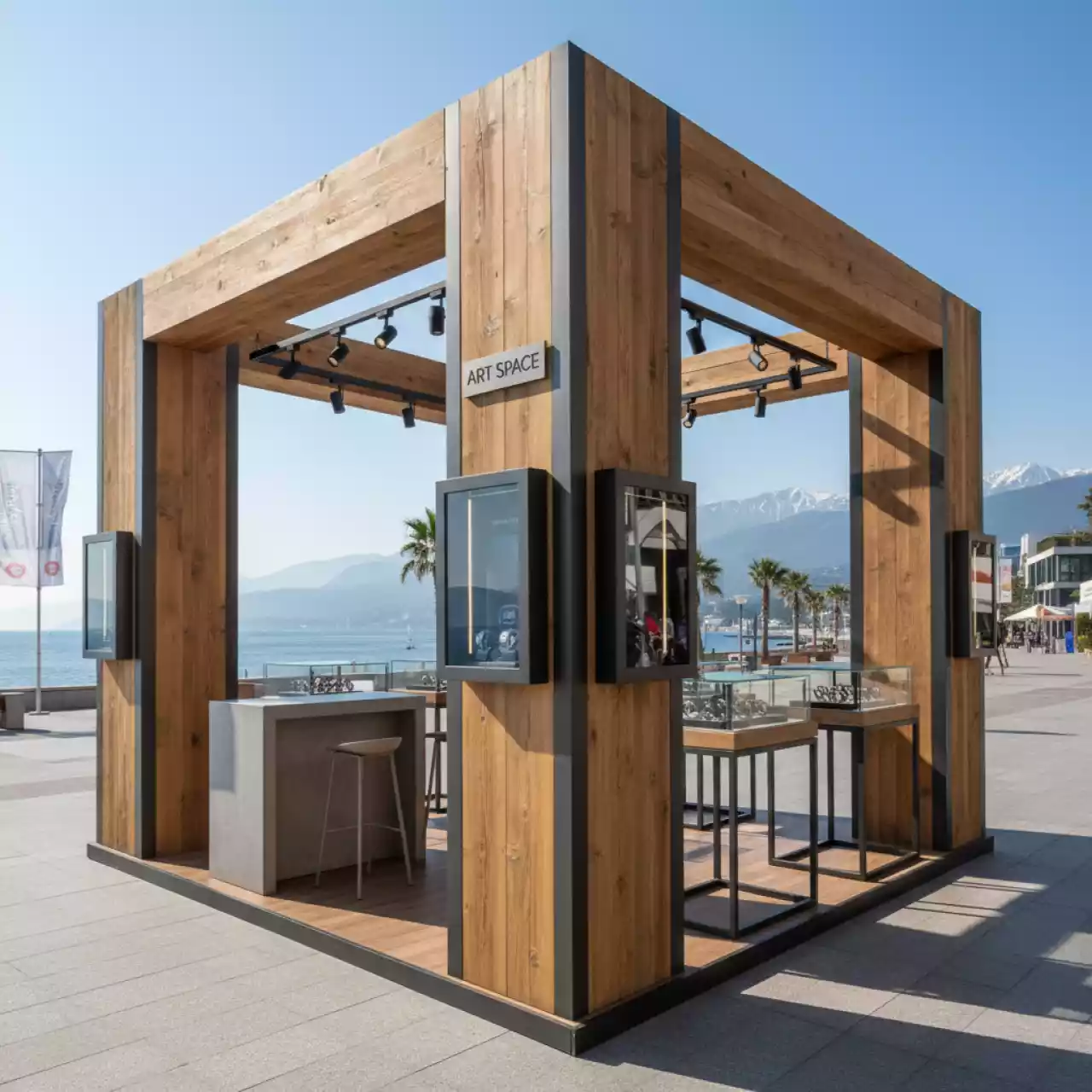 Аренда Дизайн торгового острова для часов Mostime на Имеретинской набережной — ART SPACE