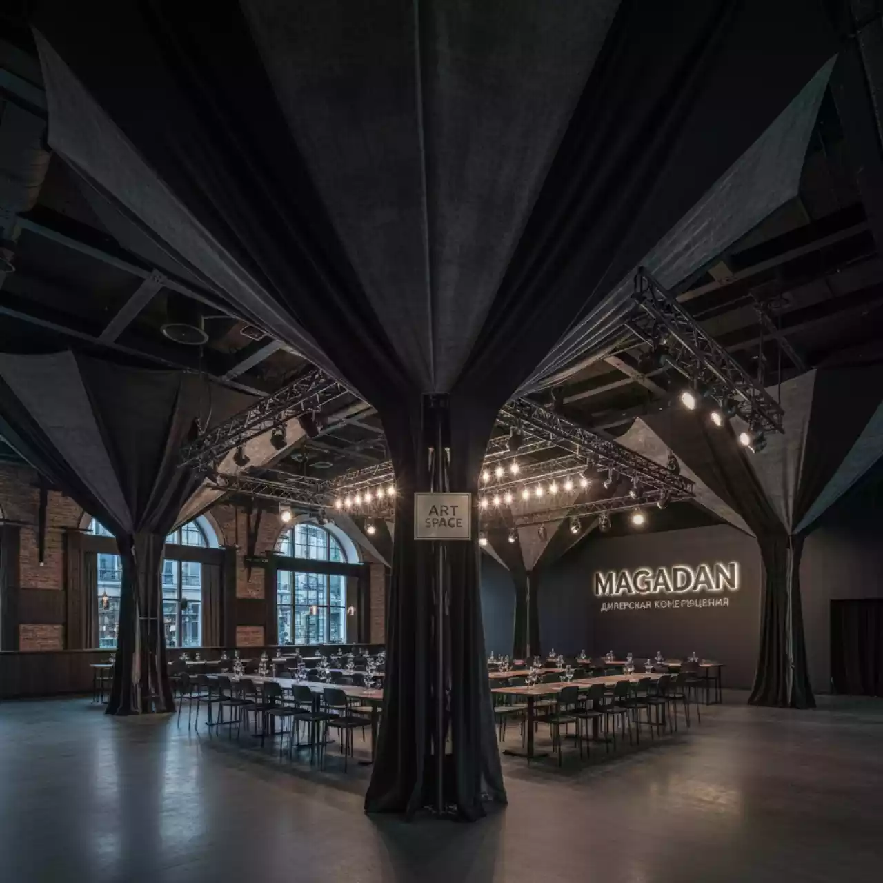 Аренда Драпировка шатров в ресторане «Магадан» — ART SPACE
