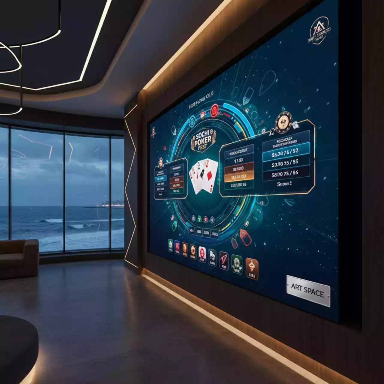 Аренда Экран LED 6,5х3,5 м P1.9 на пляжных клубах Хосты — ART SPACE