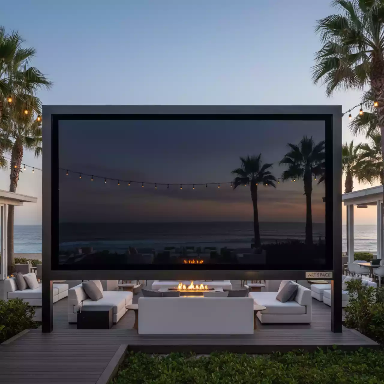 Аренда Экрана для проектора с электроприводом Lumien Cinema Control LCC 100114 16 9 в пляжном клубе Del Mar — ART SPACE