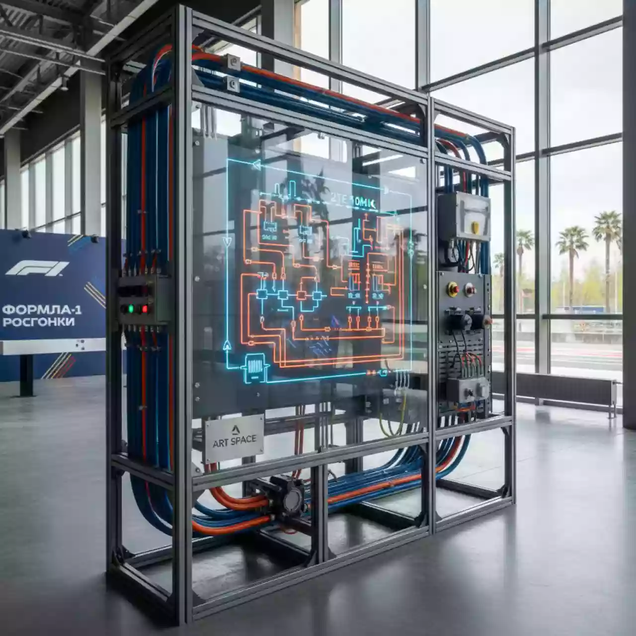 Аренда Электрифицированный стенд схемы цепей управления тепловозом 2ТЭ10МК в Novotel Resort — ART SPACE