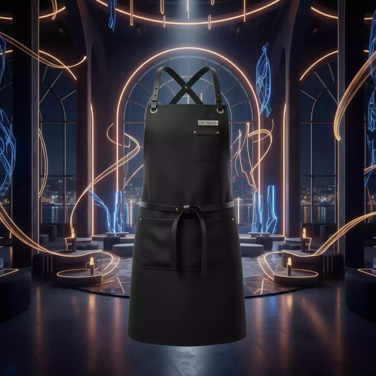 Аренда Фартук черный с грудкой в зале «Чайка» (Морпорт) — ART SPACE