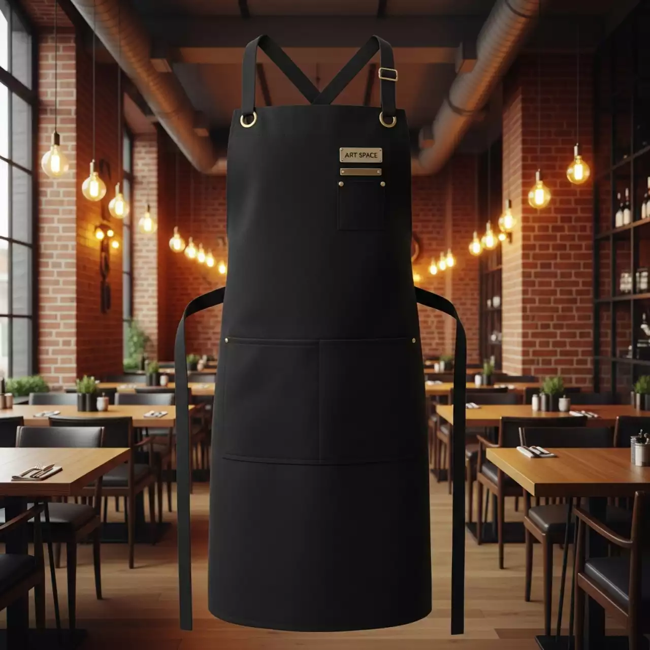 Аренда Фартук официанта с грудкой черный в ресторане «Sanremo» — ART SPACE