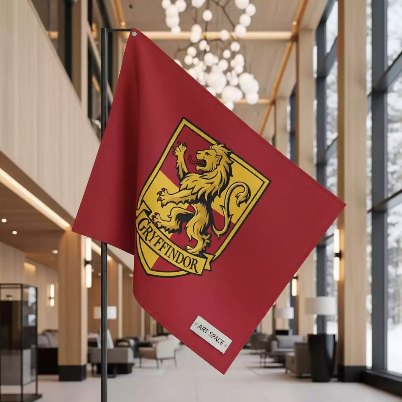 Аренда Флаг двухсторонний факультета Гриффиндор в Green Flow Hotel — ART SPACE