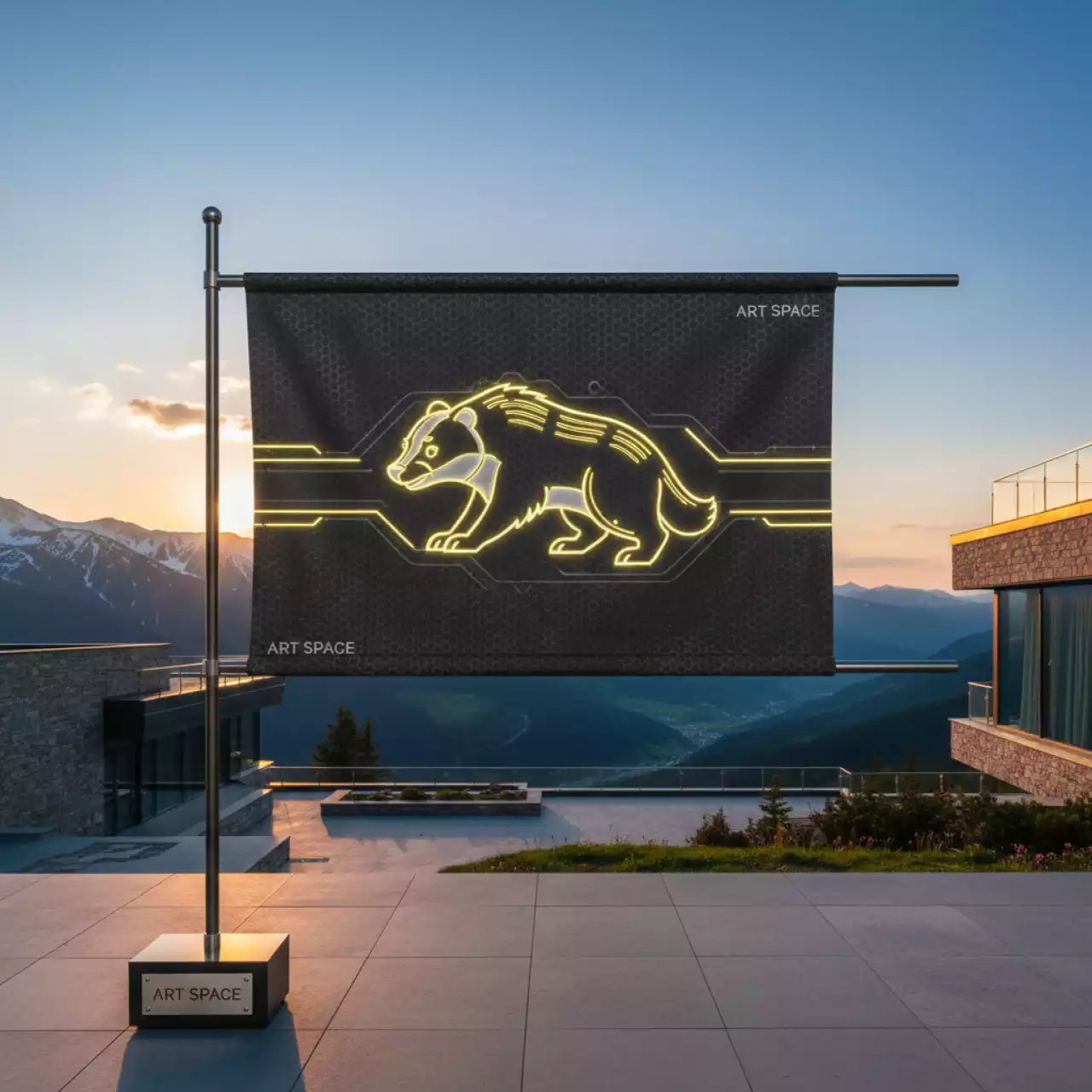 Аренда Флаг факультета Пуффендуй в Гранд Отель Поляна — ART SPACE