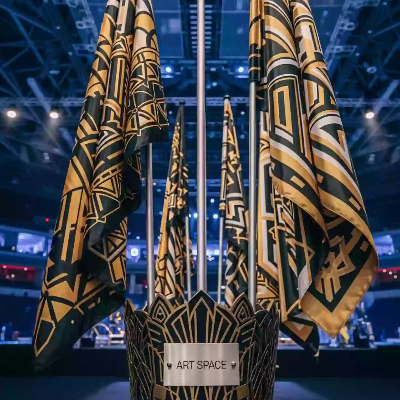 Аренда Флаги на мероприятие в ледовом дворце «Роза Хутор» — ART SPACE