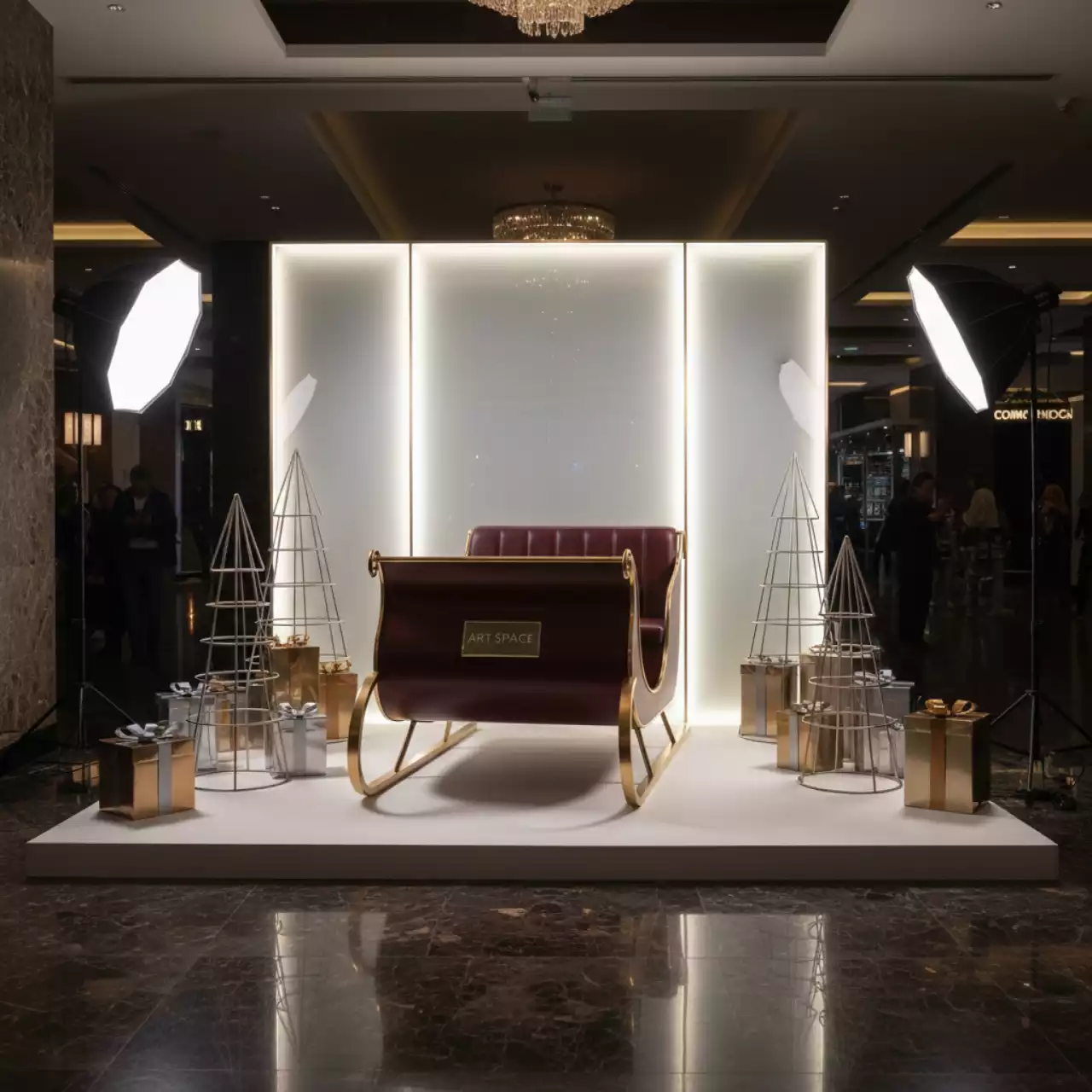 Аренда Фотозона новогодняя с санями в Stella di Mosca — ART SPACE