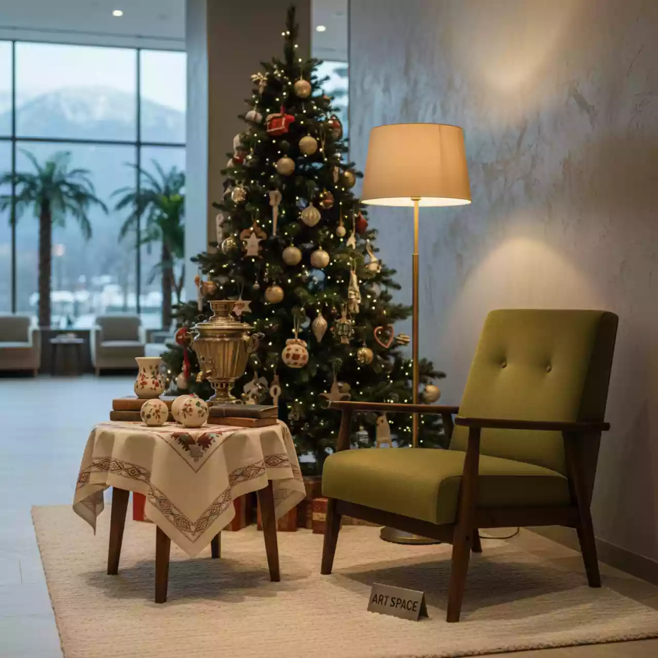 Аренда Фотозона новогодняя Сказка в стиле квартиры Нади Шевелевой в отеле Hyatt Regency Sochi — ART SPACE