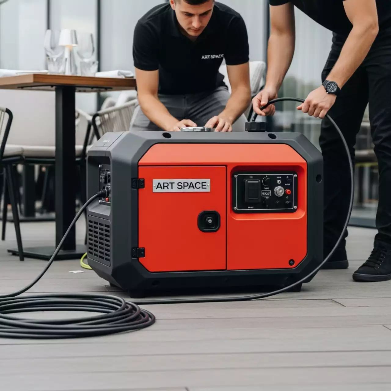 Аренда Генератор бензиновый FoxWeld Varteg G 7500E 7 кВт в ресторане «Магеллан» — ART SPACE