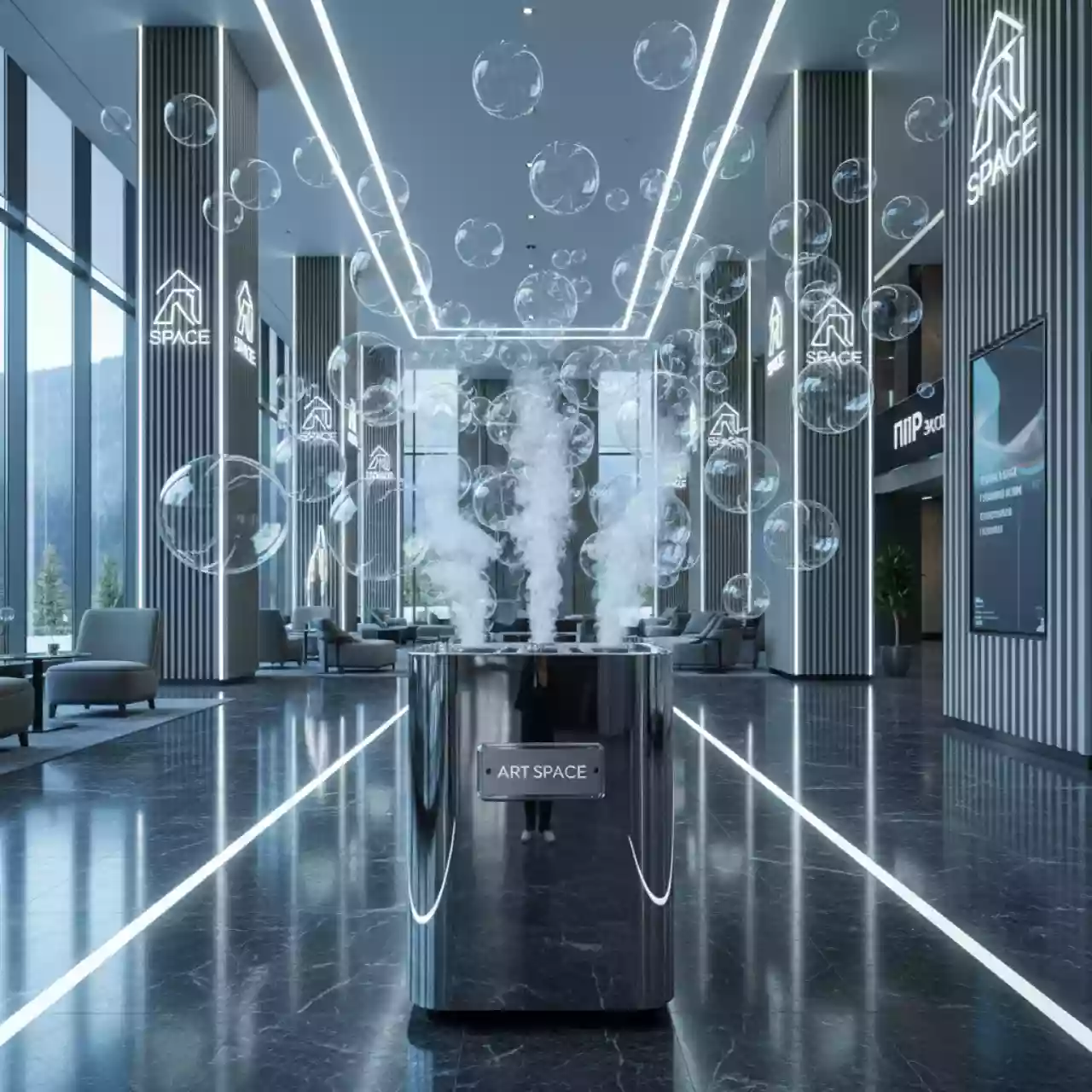 Аренда Генератор мыльных пузырей с дымом HF 25 в Green Flow Hotel — ART SPACE