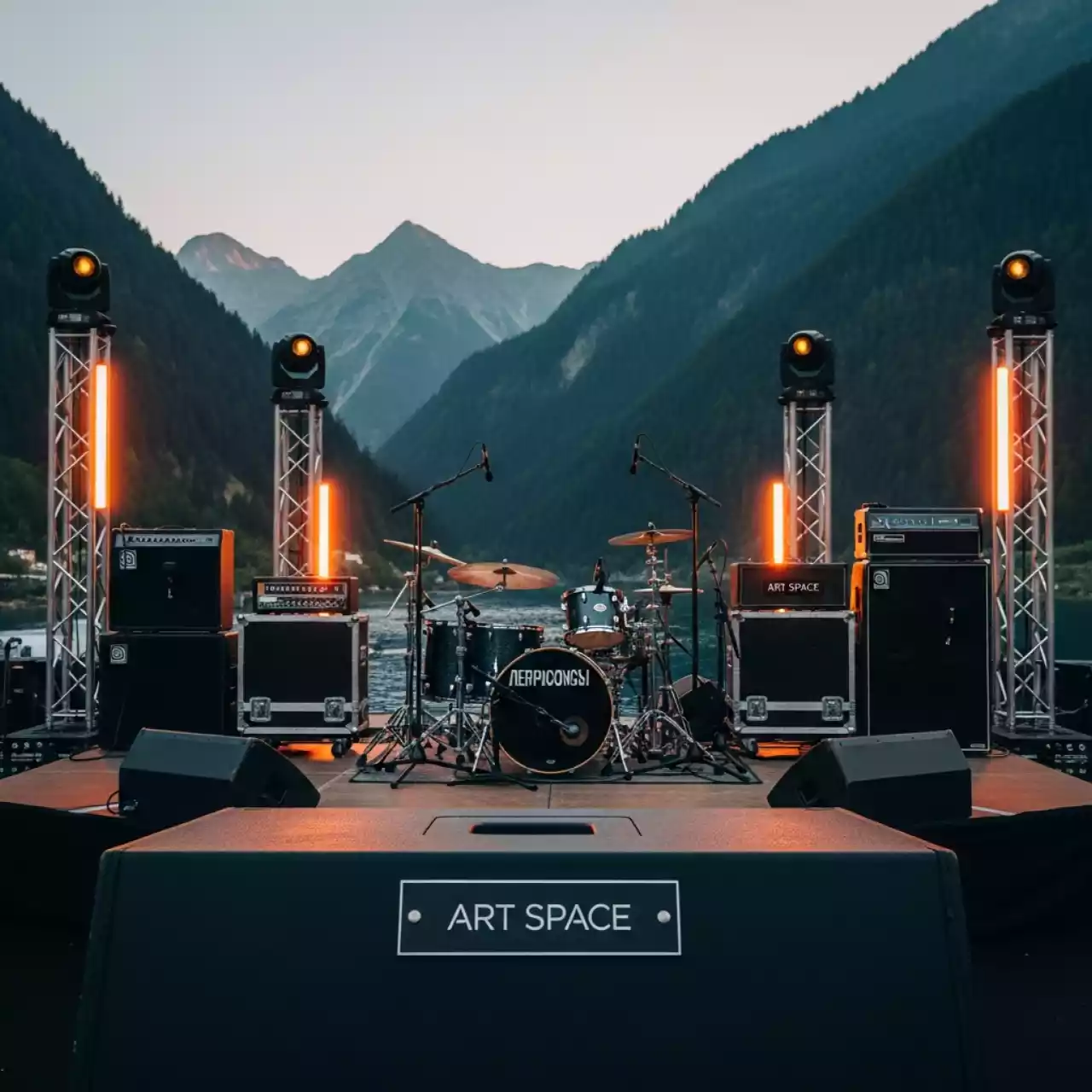 Аренда Инсталляция бэклайна и звука для группы "Леприконсы" на курорте «Газпром» (Альпика) — ART SPACE
