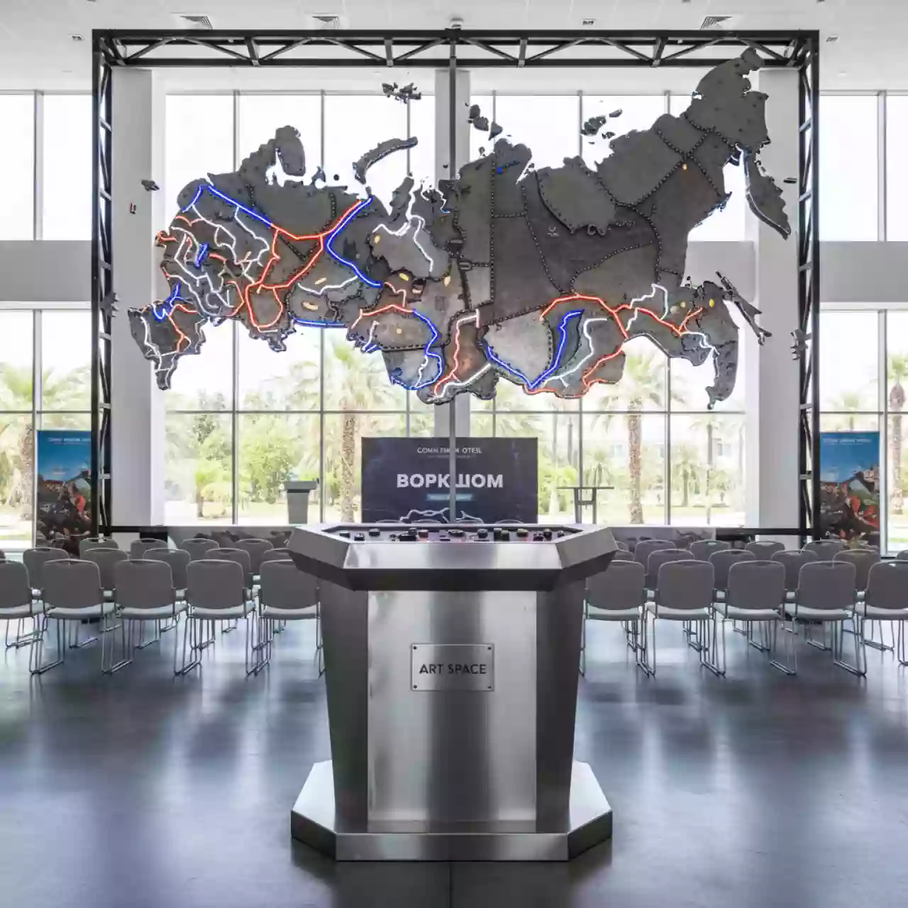 Аренда Интерактивная карта России 8,0х4,1 м с подсветкой в Сочи Парк Отеле — ART SPACE