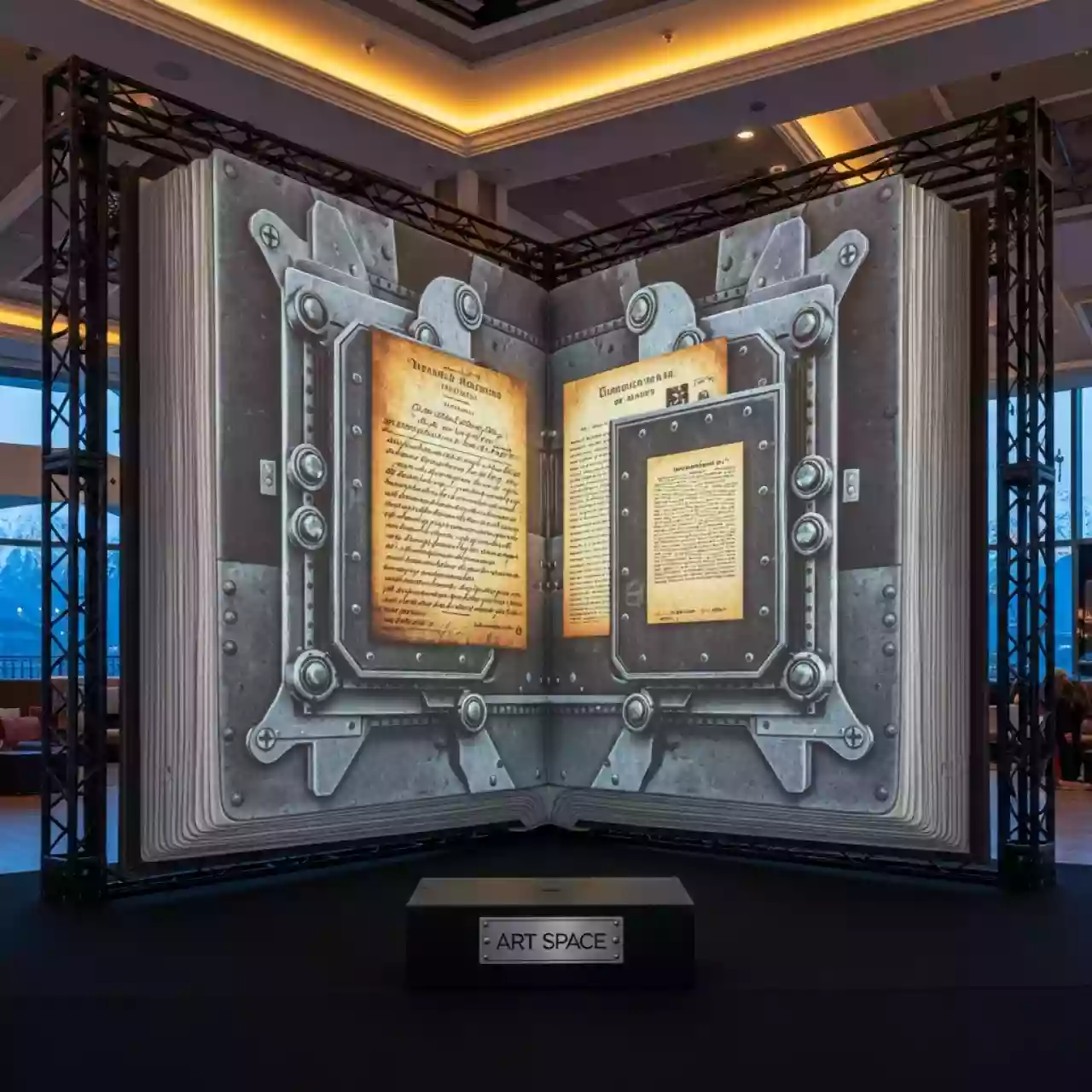 Аренда Интерактивная проекционная книга Страницы памяти военно патриотическая инсталляция в Radisson Hotel Rosa Khutor — ART SPACE