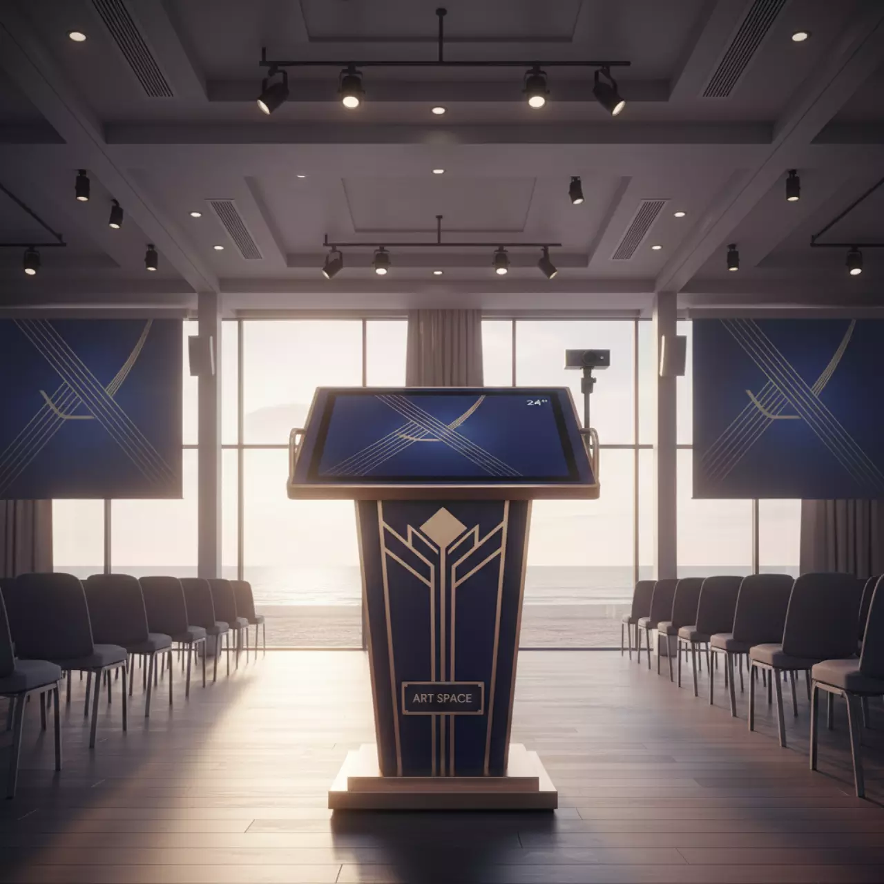 Аренда Интерактивная трибуна Alibi PRO с документ камерой 24 в пляжном клубе Del Mar — ART SPACE