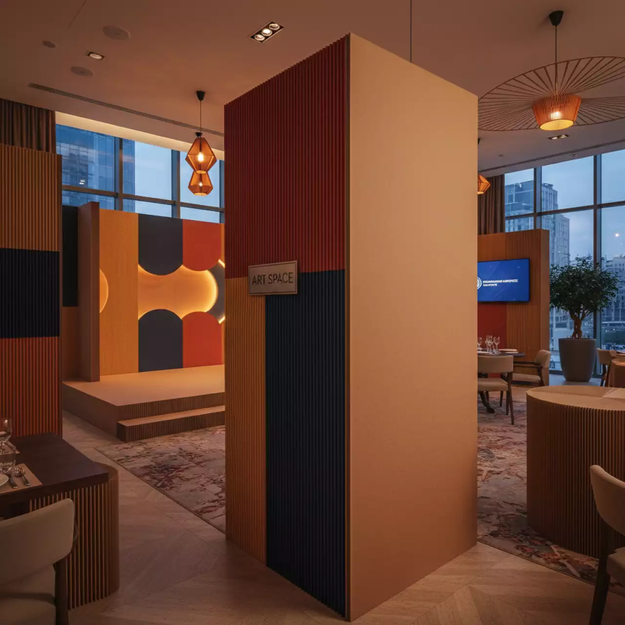 Аренда Картон Turkoglu Premium Board 1560 м² в ресторане «Voda» — ART SPACE