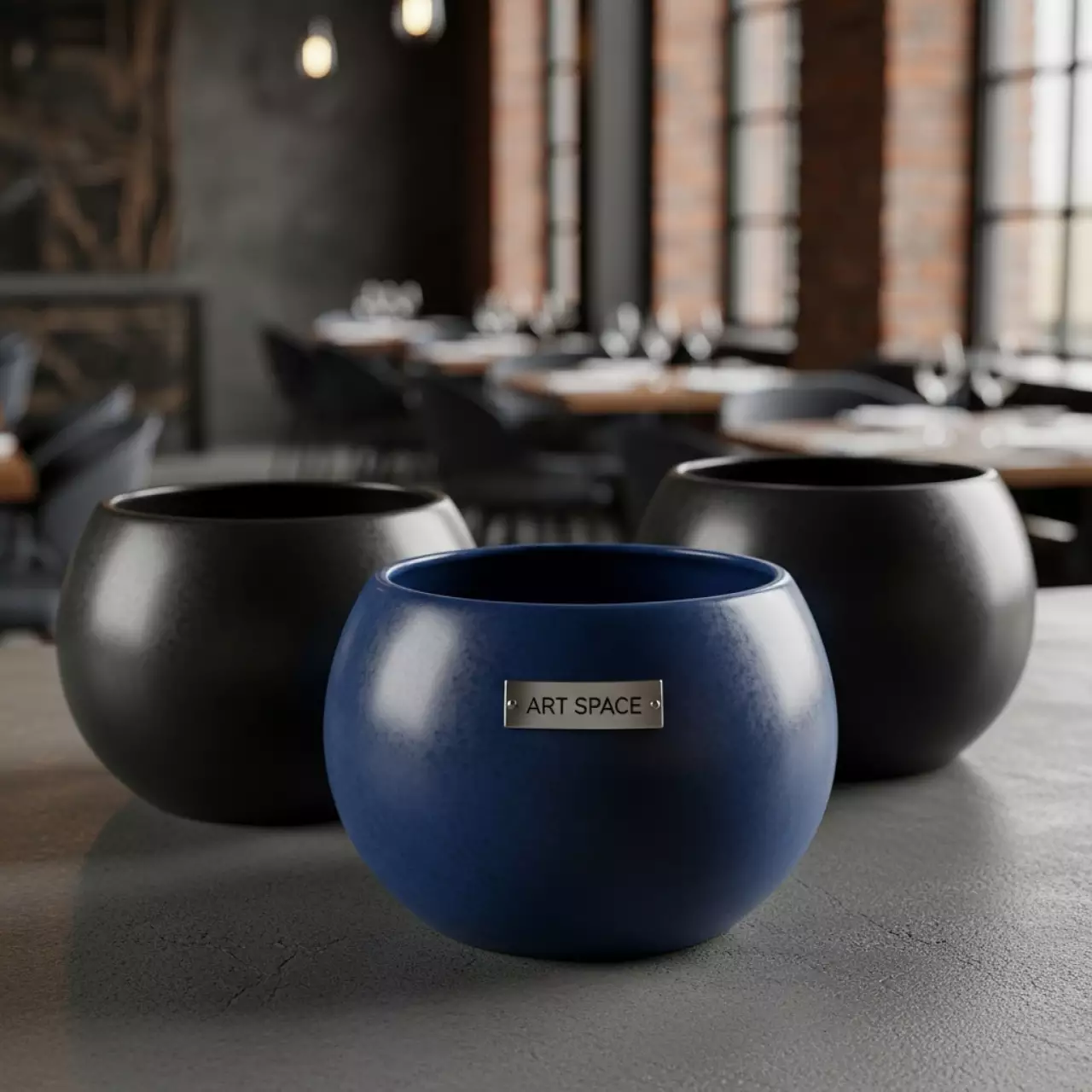 Аренда Кашпо Prosperplast Rato Round мокка в ресторане «Brunello» — ART SPACE