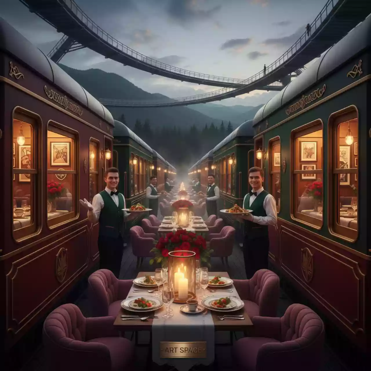 Аренда Кейтеринг подача "Поезд" в Skypark Sochi — ART SPACE