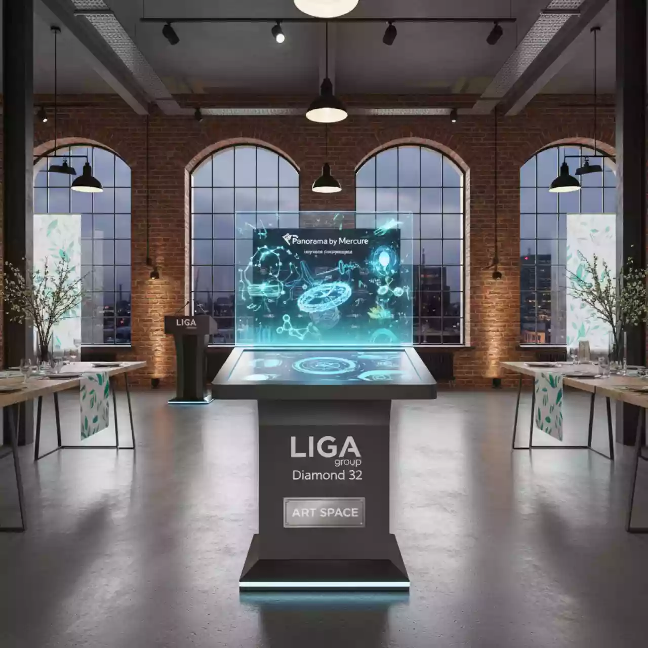 Аренда Киоск голографический интерактивный LIGA group Даймонд 32 в Panorama by Mercure — ART SPACE