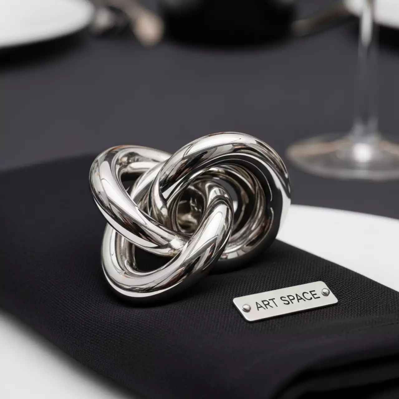 Аренда Кольцо для салфетки Tangle серебро в Stella di Mosca — ART SPACE