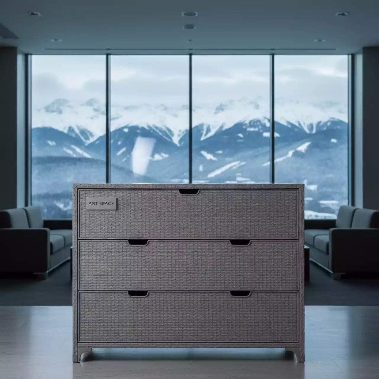 Аренда Комод из искусственного ротанга North серый в Radisson Hotel Rosa Khutor — ART SPACE