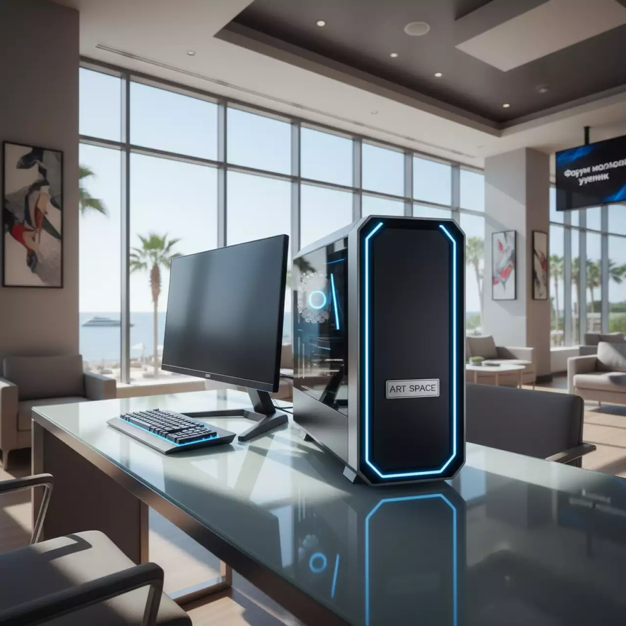 Аренда Компьютер ПК Intel 8 ГБ SSD 128 ГБ монитор 24 дюйма в Courtyard by Marriott Sochi — ART SPACE