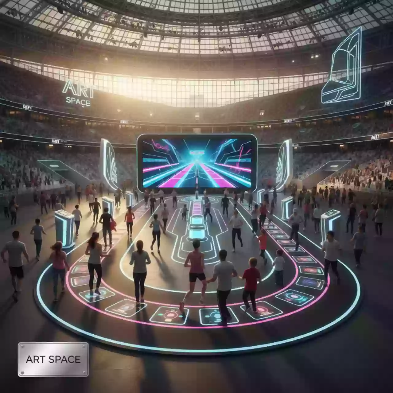 Аренда Комплекс интерактивный физкультурный InterTouch Веселый забег на арене «Фишт» — ART SPACE