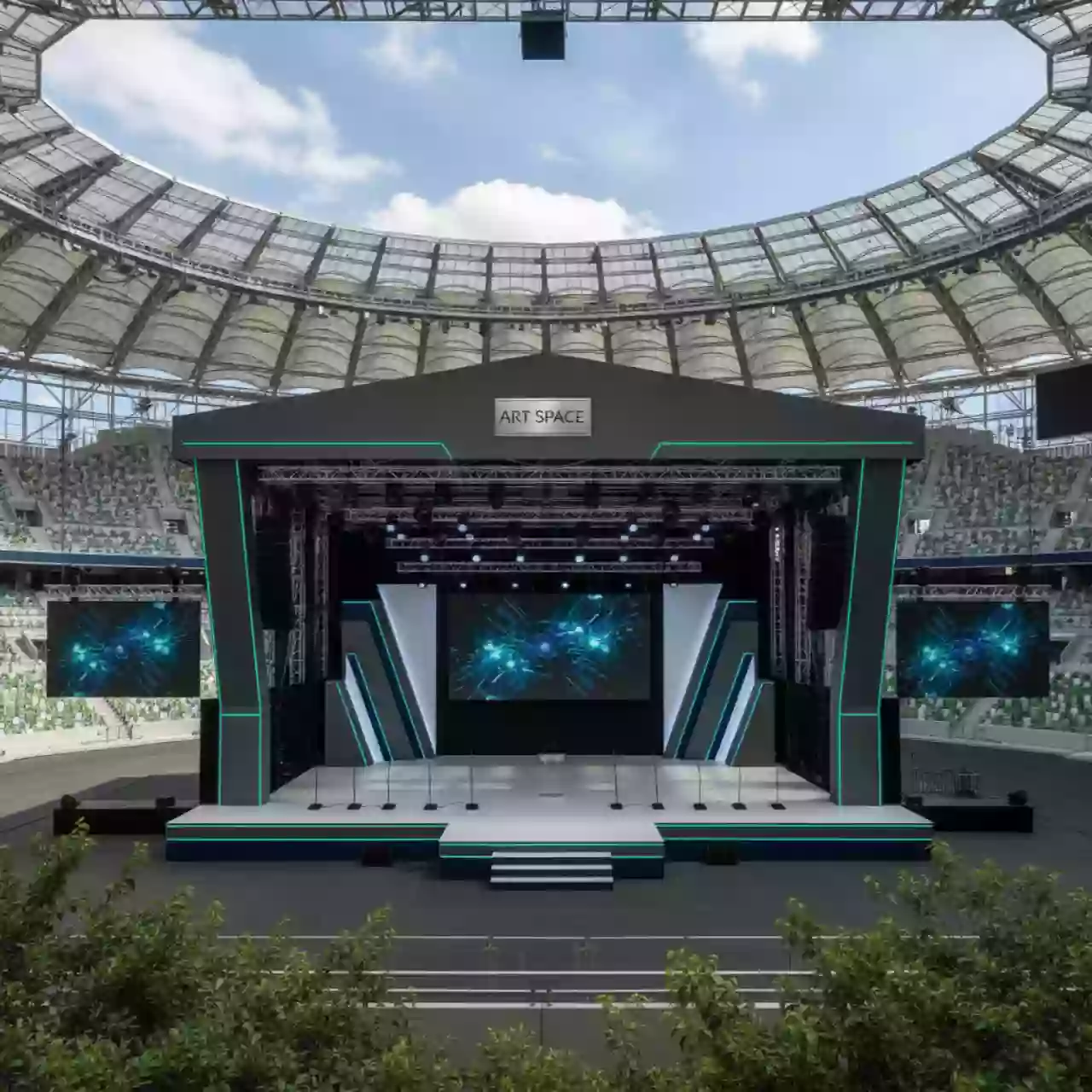 Аренда Комплекс сценический 25х17х11 м на арене «Фишт» — ART SPACE