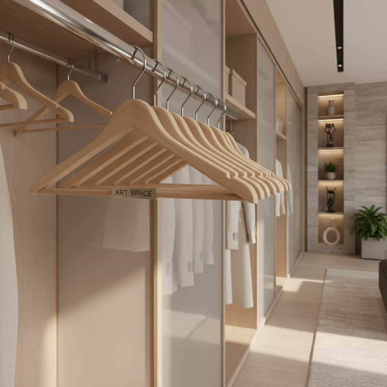 Аренда Комплект 10 плечиков натуральный в Stella di Mosca — ART SPACE