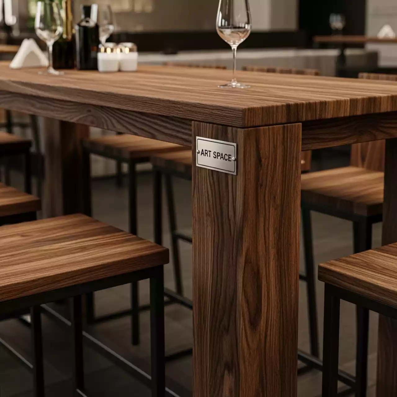 Аренда Комплект барной деревянной мебели Cambria в ресторане «Brunello» — ART SPACE