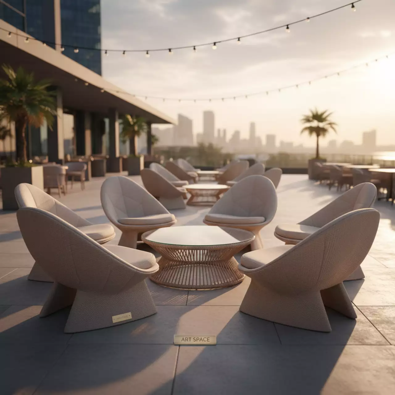 Аренда Комплект лаунж мебели плетеной Veneto 7 персон в ресторане «Баран-Рапан» — ART SPACE