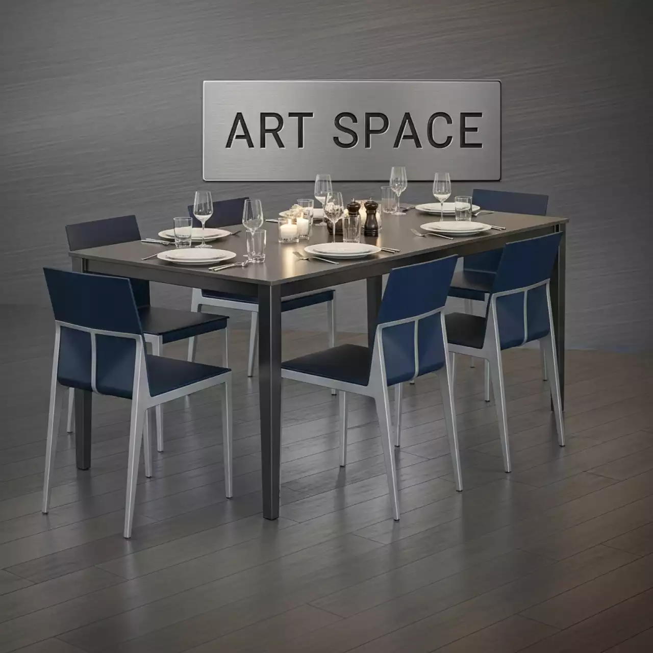 Аренда Комплект мебели из металла Geraldine 6 в ресторане «La Terrazza» — ART SPACE